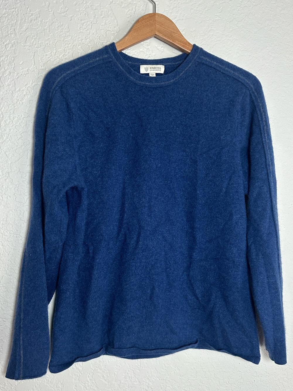 Kinross Cashmere Sweater Navy Blue Luxury Men’s Medium